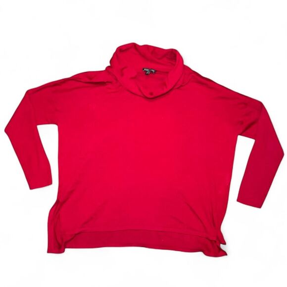 Eileen Fisher Women’s Large Red Merino Wool Sweater Cowl Neck Long Sleeve - Picture 5 of 5
